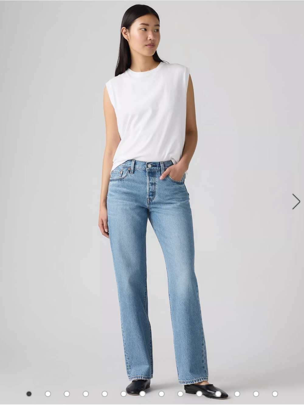 Levi’s Premium 501 ‘90s W 26 L32 High-Rise Light Blue Straight Leg Jeans